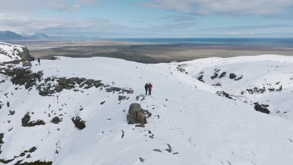 Aerial View of the Glaciers and Snowy Mountains in Iceland