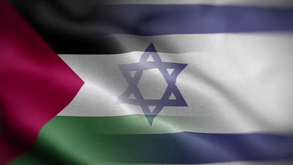 Israel Palestine Flag Mix Textured Waving Front Background HD