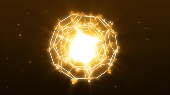 Network Connect People  With A Golden Background 4k