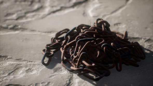 Vintage Rusty Hand-made Iron Chain