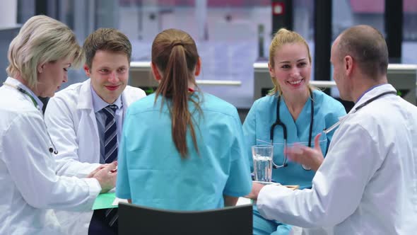 Team of doctors having a meeting in conference room