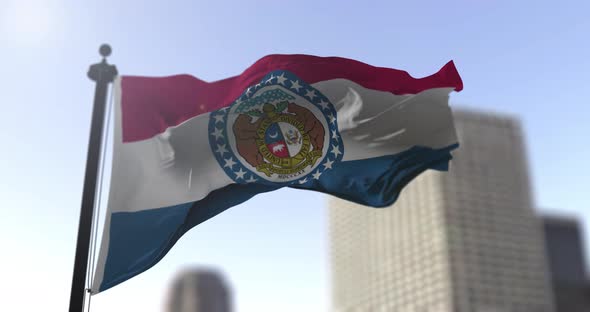 Missouri state flag waving