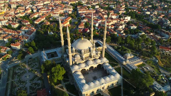 Mosque And City Aerial View