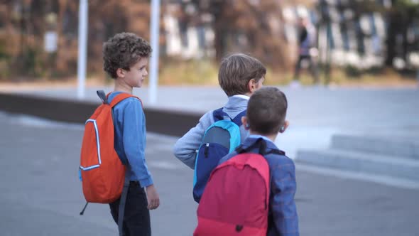 Primary School Students Walking To School