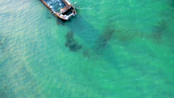 Aerial Footage Of Shipwreck At A Beach, Drone Stock Footage By Drone Rune 2