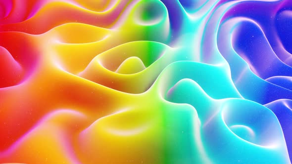 Beautiful Abstract 3D Surface with Extrude or Displace Waves Transform in Loop