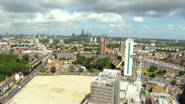 Top view of Construction site