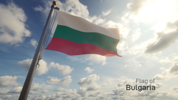 Bulgaria Flag on a Flagpole