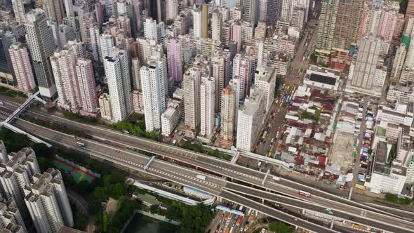 Top view of Hong Kong city