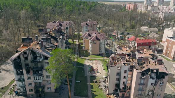 War Bomb Destruction House Ukraine Irpen Bucha Kyiv Damage Destroyed City