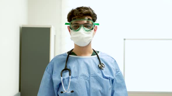 Professional Masked Doctor Looking at the Camera