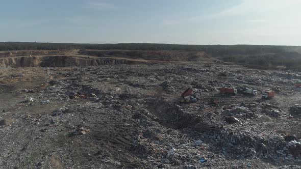 Garbage Dump Aerial View of the Garbage and Waste Storage a Flock of Gulls Over the Dump View From 