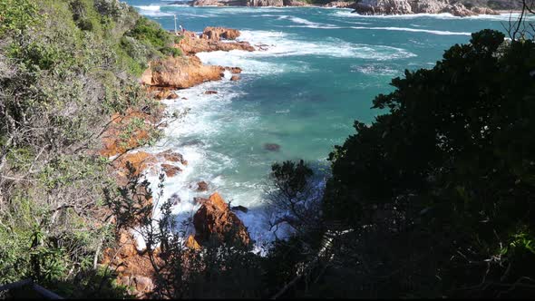 A beautiful summers day overlooking the Knysna Heads from a viewpoint of the Indian Ocean, Coney gle