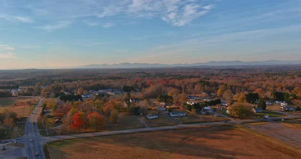 USA Boiling Spring South Carolina Town Skyline in Early Autumn