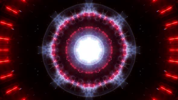 Space Fractal Red And Blue Light Portal 4K Loop