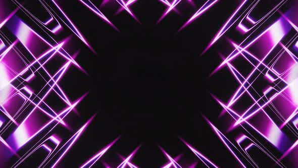 Purple Abstract Flashing Polygons and Lines Led Neon Vj Loop Animation