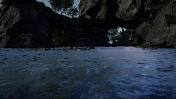 Milky Way Galaxy Over Sandstone Canyon Walls alt