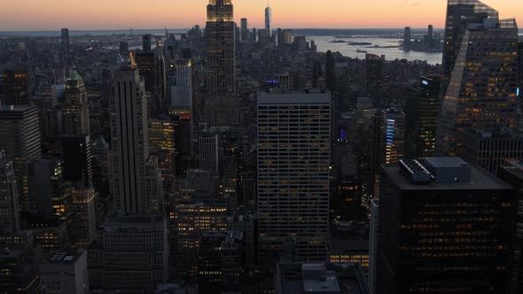 4K panoramic view of Manhattan, New York City, USA