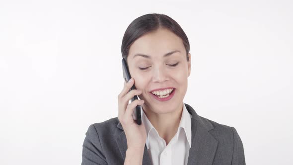 Young Businesswoman Having Important Call