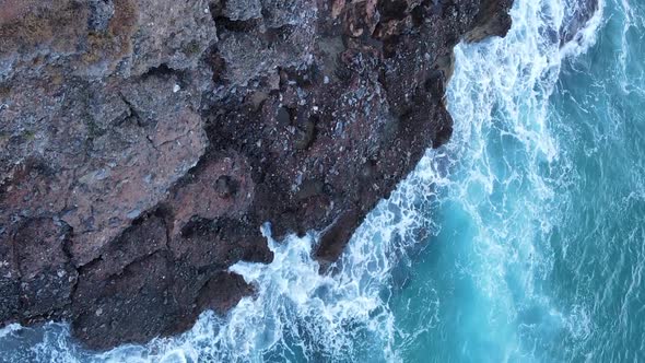 Sea Near the Coast  Closeup Aerial View of the Coastal Seascape