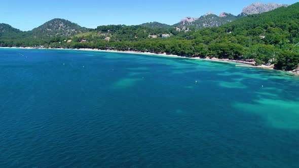 Flight Over Beautiful Seashore at Mallorca