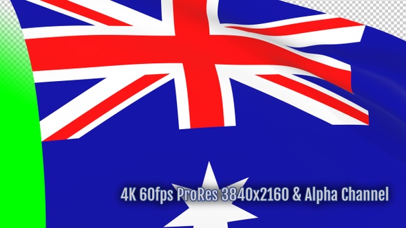 Australia waving flag transition with alpha channel alt