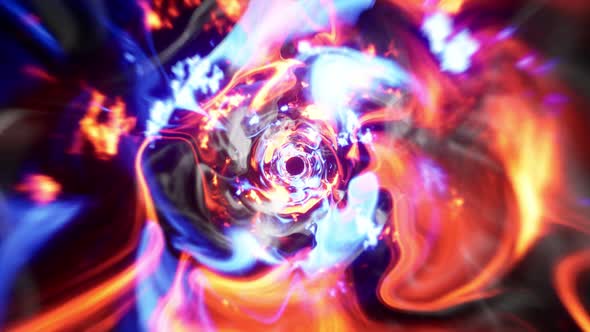 Abstract Smoke Flame Tunnel Effect 4K 02