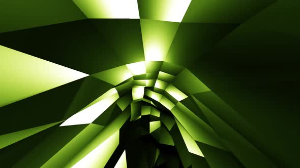 Seamless Loop Motion Background Animation. Abstract endless loop sci-fi green tunnel.