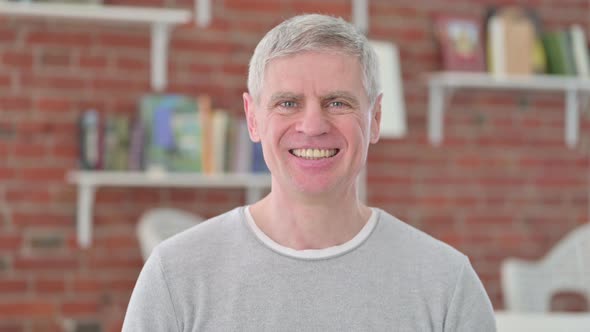 Cheerful Senior Old Man Smiling at Camera