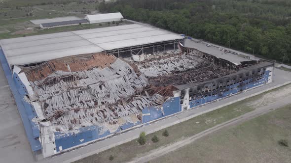 Bucha Ukraine  Warehouse Destroyed By War