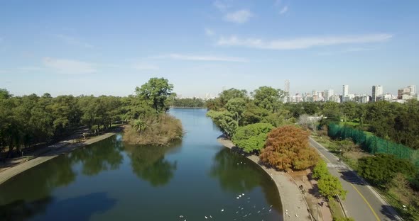 Lake in the square. Palermo-Buenos Aires-Argentina