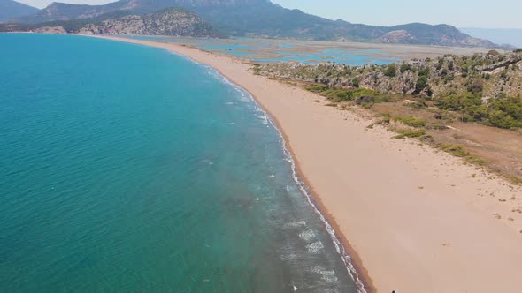 Aerial Drone View of Dalyan Delta and Iztuzu Beach