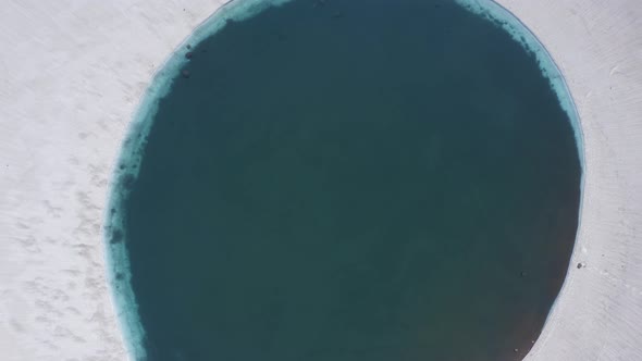 The Blue Lake in the Crater of Gorely Volcano