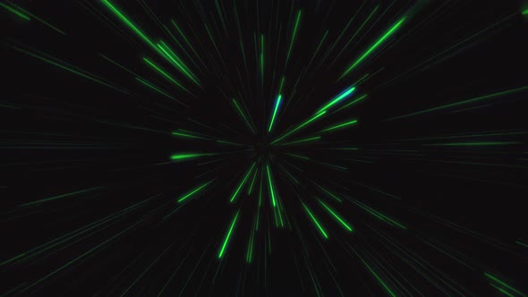 Warp Speed Animation Green Stars Passing By Background Wallpaper Loop