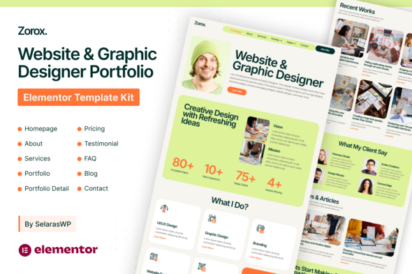 Zorox – Personal CV Elementor Pro Template Kit – 0 Sold!