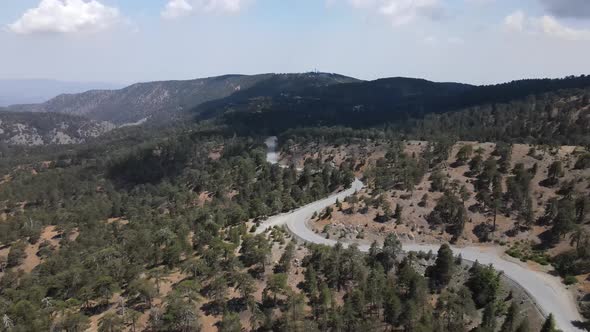 Cyprus. Beautiful mountain views. Troodos Mountains. Summer view. alt