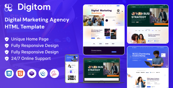 Digitom – Digital Agency HTML Template – 0 Sold!