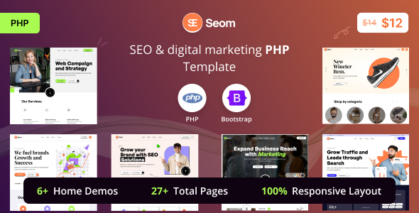 Seom – SEO & digital marketing PHP Template – 0 Sold!