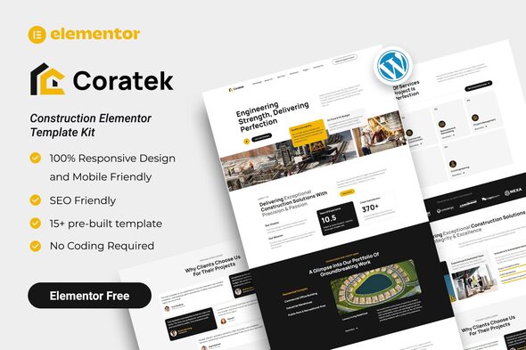 Coratek – Construction Elementor Template Kit – 0 Sold!