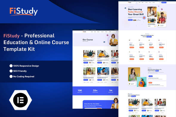 FiStudy – Professional Education & Online Course Elementor Pro Template Kit – 0 Sold!