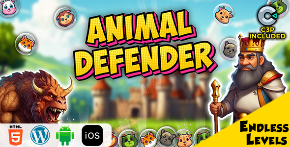 Animal Defender HTML5 Construct 3 Game