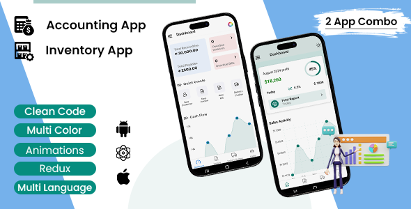 2 App Template | Inventory management | Accounting | React Native iOS/Android App Template