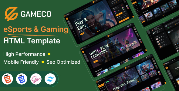 Gameco – eSports and Gaming HTML Template – 0 Sold!