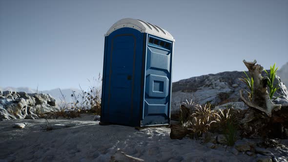 Portable Mobile Toilet in the Beach