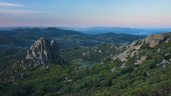 4K Timelapse of the Cathedral at Sunset in Mt Buffalo National Park, Victoria, Australia