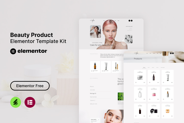 Auren – Beauty Product Elementor Template Kit – 0 Sold!