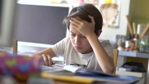 Boy doing homework