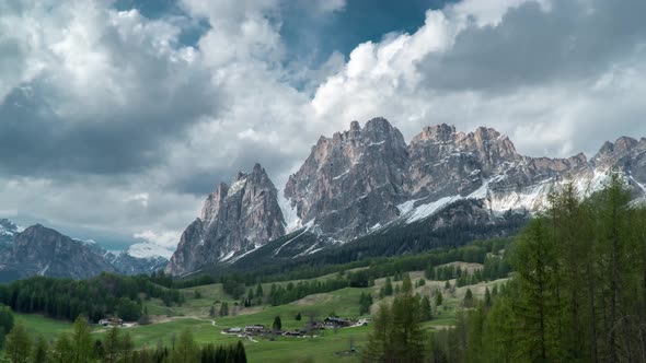 Clouds Move Over the Dolomites