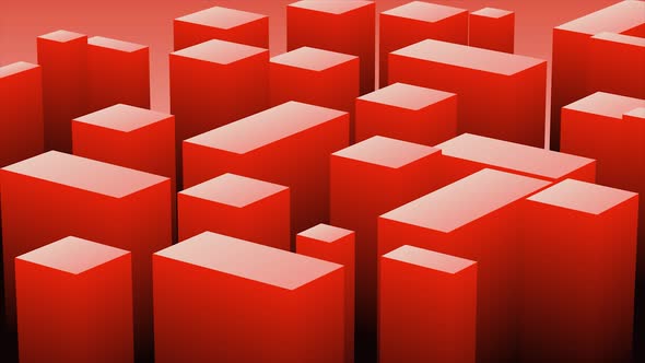 Cubic Shape Abstract Background Red
