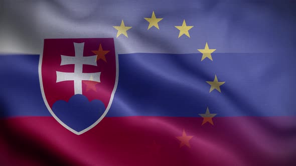 EU Slovakia Flag Loop Background 4K